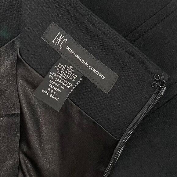INC International Concepts Pencil Skirt Size 8 Black Ponte Knit Bodycon Bandage - Picture 6 of 7